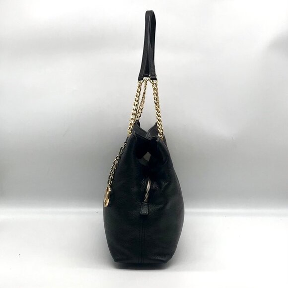 Michael Kors Black Pebbled Leather Jet Set Chain Shoulder Bag - Picture 4 of 10